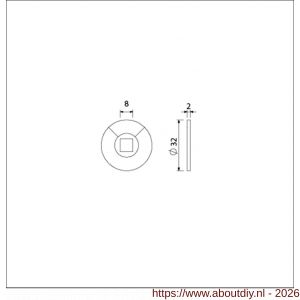 Ami deurbeslag indicatieplaatje kunststof rood-wit 8 mm vlak stiftontsluiting 1/4 rood set 5 stuks - A10900219 - afbeelding 2