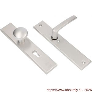 Ami VHB 251/50-169/50 veiligheidsvoordeur-knoplangschildgarnituur SKG*** VHB 251/50 knop 169/50 buiten profielcilinder PC 72 en binnen blind deurkruk 332 F1 deurdikte 38-42 mm - A10901080 - afbeelding 1