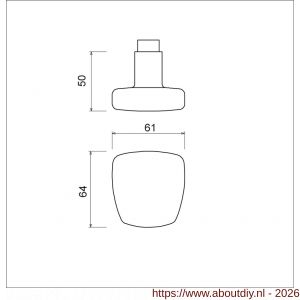 Ami 165/75 knopkruk aluminium deurdikte 38-42 mm F1 - A10900277 - afbeelding 2