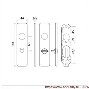 Ami 185/44 Klik kortschild aluminium toilet- en badkamersluiting WC 8/63 F1 - A10900600 - afbeelding 2