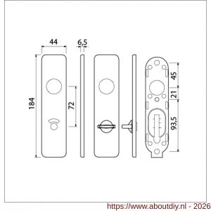 Ami 185/44 Klik kortschild aluminium toilet- en badkamersluiting WC 8/72 F1 - A10900601 - afbeelding 2