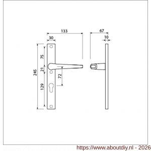 Ami 245/30-357 smalschild-kruk-kruk garnituur deurkruk 357 vastdraaibaar 245/30 profielcilinder PC 72 R6,5 F1 - A10900139 - afbeelding 2