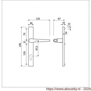 Ami 245/30-357 smalschild-kruk-kruk garnituur deurkruk 357 vastdraaibaar 245/30 profielcilinder PC 97.3 M5 F1 - A10900142 - afbeelding 2