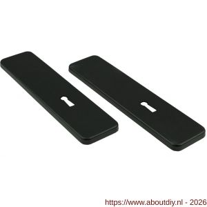 Ami 185/44 Klik kortschild aluminium zonder krukgat sleutelgat SLG 56 zwart RAL 9005 structuur finish - A10900608 - afbeelding 1