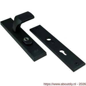 Ami VHB 251/15-144 KT veiligheidsvoordeur-knoplangschildgarnituur SKG*** kerntrekbeveiliging VHB 251/15 kerntrek KT 72 knop 144 zonder deurkruk profielcilinder PC 72 zwart RAL 9005 structuur deurdikte 53-57 mm - A10901784 - afbeelding 1