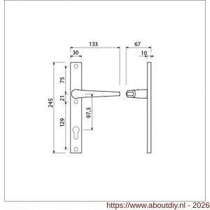 Ami 245/30-357 smalschild-kruk-kruk garnituur deurkruk 357 vastdraaibaar 245/30 profielcilinder PC 97.3 R6.5 F1 - A10900143 - afbeelding 2