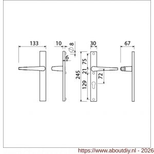 Ami 245/30-357 smalschild-kruk-kruk garnituur deurkruk 357 vastdraaibaar 245/30 blind M5-PC 72 R6,5 F1 deurdikte 53-57 mm - A10900145 - afbeelding 2
