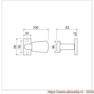 Ami 65/30-166 smalrozet knop combinatie knop 166 vast 65/30 R6.5 hartafstand 50 mm F1 - A10900417 - afbeelding 2