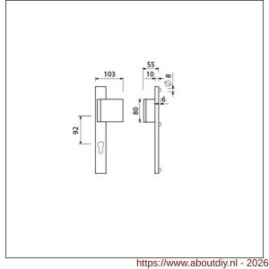 Ami 245/30-90/80 smalschild-duwer deurduwer 90/80-245/30 profielcilinder PC 92 M5 rechts F1 - A10900093 - afbeelding 2