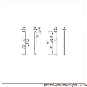 Ami VHB 251/37 KT veiligheidssmalschild SKG*** kerntrekbeveiliging VHB 251/37 buiten kerntrek KT 72 en 251/32 binnen blind F1 deurdikte 53-57 mm - A10901627 - afbeelding 2