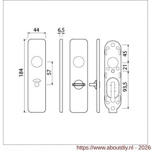 Ami 185/44 Klik kortschild aluminium toilet- en badkamersluiting WC 5/57 F1 - A10900598 - afbeelding 2