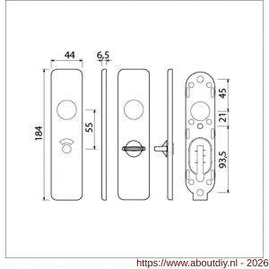 Ami 185/44 Klik kortschild aluminium toilet- en badkamersluiting WC 8/55 F1 - A10900599 - afbeelding 2