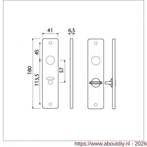 Ami 180/41 RH kortschild aluminium rondhoek toilet- en badkamersluiting WC 5/57 mm F2 - A10900574 - afbeelding 2