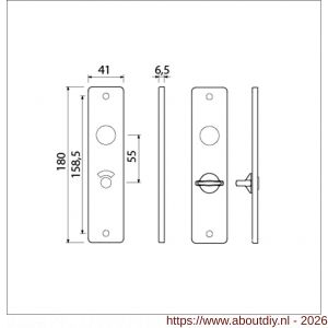 Ami 180/41 RH kortschild aluminium rondhoek toilet- en badkamersluiting WC 8/55 mm F2 - A10900575 - afbeelding 2