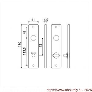 Ami 180/41 RH kortschild aluminium rondhoek toilet- en badkamersluiting WC 8/72 mm F2 - A10900577 - afbeelding 2