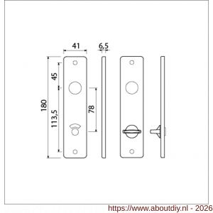 Ami 180/41 RH kortschild aluminium rondhoek toilet- en badkamersluiting WC 8/78 mm F1 - A10900564 - afbeelding 2