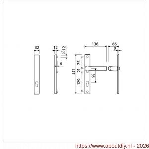 Ami VHB 251/32-379 veiligheids Rotaveer kruk-kruk smalschildgarnituur SKG** VHB 251/32 zonder krukgat profielcilinder PC 92 F1 en deurkruk 379 Rota 251/32 profielcilinder PC 92 deurdikte 53-57 mm - A10900892 - afbeelding 2