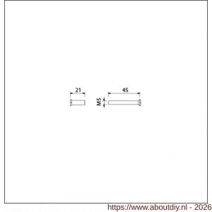Ami deurbeslag patentbout compleet met huls RVS M5x45 mm schroef en huls RVS set 10 stuks - A10900206 - afbeelding 2
