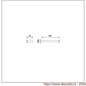 Ami deurbeslag patentbout compleet met huls RVS M5x60 mm schroef en huls RVS set 10 stuks - A10900208 - afbeelding 2