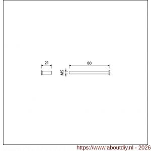 Ami deurbeslag patentbout compleet met huls RVS M5x80 mm schroef en huls RVS set 10 stuks - A10900210 - afbeelding 2