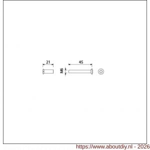 Ami deurbeslag patentbout compleet met huls RVS M6x45 mm schroef en huls RVS set 10 stuks - A10900211 - afbeelding 2