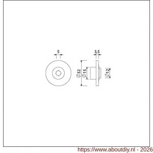 Ami deurbeslag indicatieplaatje kunststof rood-wit 5 mm stergat set 5 stuks - A10900216 - afbeelding 2