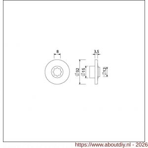 Ami deurbeslag indicatieplaatje kunststof rood-wit 8 mm stergat set 5 stuks - A10900217 - afbeelding 2
