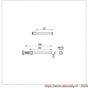 Ami bevestigingsschroeven veiligheidsschilden VHB voordeur deurdikte 38-43 mm gelagerde wisselstift 8x100 Varo ring en 3 schroeven M6x52 mm - A10901673 - afbeelding 2