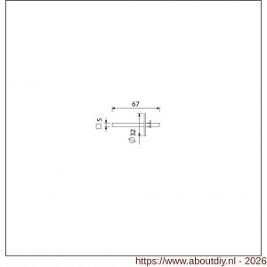 Ami toilet- en badkamersluiting WC stift vierkant 5x67 mm stiftontsluiting - A10900222 - afbeelding 1