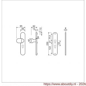 Ami VHB 250/50/1-145 veiligheidsvoordeur-knoplangschildgarnituur SKG*** ovaal VHB 250/50/1 profielcilinder PC 72 Varo knop 145 zonder deurkruk F1 deurdikte 38-42 mm - A10901044 - afbeelding 2