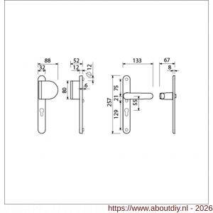 Ami VHB 257/32/2-90/83-378 veiligheids Rotaveer duwer-kruk smalschildgarnituur SKG** ovaal VHB 257/32/2 profielcilinder PC 55 deurduwer 90/83 rechts F1 en deurkruk 378 Rota 257/32/2 profielcilinder PC 55 deurdikte 53-57 mm - A10900848 - afbeelding 2