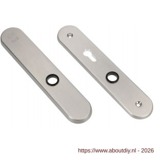 Ami VHB 250/50/1 senioren veiligheidslangschild SKG** Archi Design ovaal omkeer VHB 250/50/1 buiten blind en binnen profielcilinder PC 72 omkeer Irox deurdikte 38-42 mm - A10901384 - afbeelding 1