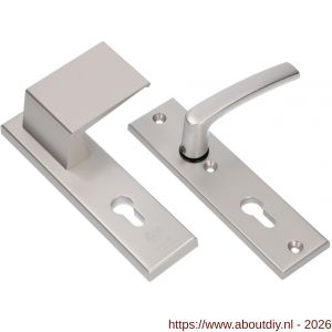 Ami VHB 193/50-90/60 veiligheidsvoordeur-duwerkortschildgarnituur SKG*** VHB 193/50 deurduwer 90/60 rechts buiten en binnen profielcilinder PC 55 en deurkruk 332 F1 deurdikte 38-42 mm - A10900934 - afbeelding 1