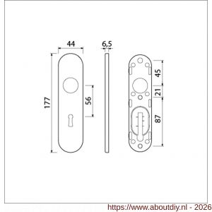 Ami 177/1 Klik kortschild aluminium sleutelgat SLG 56 F1 - A10900526 - afbeelding 2