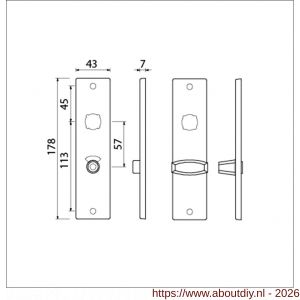 Ami 178/43 kortschild aluminium toilet- en badkamersluiting WC 5/57 mm F1 - A10900547 - afbeelding 2