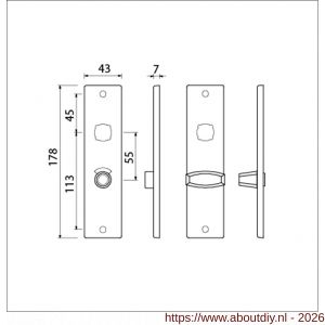 Ami 178/43 kortschild aluminium toilet- en badkamersluiting WC 8/55 mm F1 - A10900548 - afbeelding 2