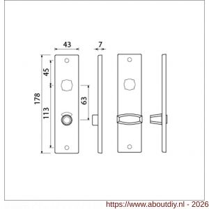 Ami 178/43 kortschild aluminium toilet- en badkamersluiting WC 8/63 mm F1 - A10900549 - afbeelding 2
