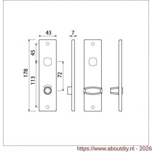 Ami 178/43 kortschild aluminium toilet- en badkamersluiting WC 8/72 mm F1 - A10900550 - afbeelding 2