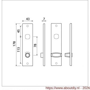 Ami 178/43 kortschild aluminium toilet- en badkamersluiting WC 8/78 mm F1 - A10900551 - afbeelding 2