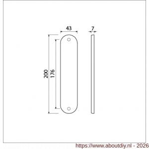 Ami 200/1/7 langschild aluminium Archi Design geheel blind Irox - A10900698 - afbeelding 2