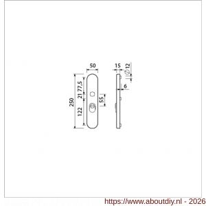 Ami VHB 250/15 KT veiligheidslangschild SKG*** kerntrekbeveiliging ovaal buitenlangschild 250/50/15 kerntrek KT 55 F1 - A10901479 - afbeelding 2