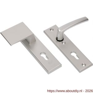 Ami VHB 193/50-90/60 veiligheidsvoordeur-duwerkortschildgarnituur SKG*** VHB 193/50 deurduwer 90/60 links buiten en binnen profielcilinder PC 55 en deurkruk 332 F1 deurdikte 38-42 mm - A10900933 - afbeelding 1