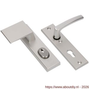 Ami VHB 193/15-90/60 KT veiligheidsvoordeur-duwerkortschild SKG*** kerntrekbeveiliging VHB 193/15 deurduwer 90/60 links kerntrek KT 55 binnen profielcilinder PC 55 en deurkruk 332 F1 deurdikte 38-42 mm - A10901279 - afbeelding 1