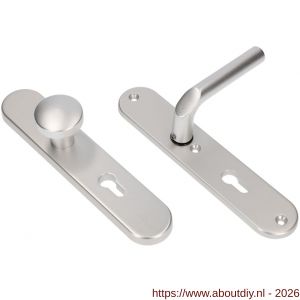 Ami VHB 250/50/1-169/50 veiligheidsvoordeur-knoplangschildgarnituur SKG*** ovaal VHB 250/50/1 profielcilinder PC 72 knop 169/50 F1 profielcilinder PC 72 en deurkruk 369 M6 deurdikte 38-42 mm - A10901056 - afbeelding 1