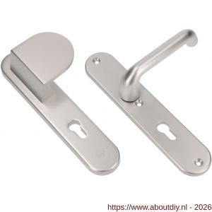 Ami VHB 250/50/1-90/83-386 veiligheids Rotaveer duwer-kruk langschildgarnituur SKG*** ovaal VHB 250/50/1 profielcilinder PC 72 deurduwer 90/83 rechts en deurkruk 386 Rota deurdikte 38-42 mm F1 - A10901129 - afbeelding 1