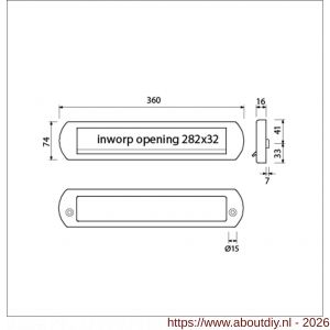 Ami EP 970/1 briefplaat met veer Archi Design Irox deurdikte 38-42 mm Climate Comfort - A10900077 - afbeelding 2
