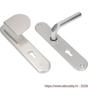 Ami VHB 250/50/1-90/83 veiligheidsvoordeur-duwerlangschildgarnituur SKG*** ovaal VHB 250/50/1 profielcilinder PC 72 deurduwer 90/83 rechts F1 profielcilinder PC 72 en deurkruk 369 M6 deurdikte 38-42 mm - A10900945 - afbeelding 1