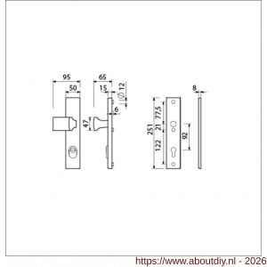 Ami VHB 251/15-144 KT veiligheidsvoordeur-knoplangschildgarnituur SKG*** kerntrekbeveiliging VHB 251/50/15 kerntrek KT 92 knop 144 zonder deurkruk profielcilinder PC 92 F1 deurdikte 38-42 mm - A10901333 - afbeelding 2