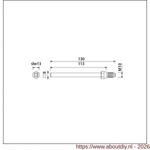 Ami deurbeslag gelagerde wissel Quickstift 8x130 mm (8x113) - A10900247 - afbeelding 2