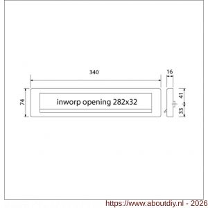 Ami EP 960 briefplaat met veer aluminium deurdikte 38-42 mm zwart RAL 9005 structuur finish Climate Comfort - A10900066 - afbeelding 2